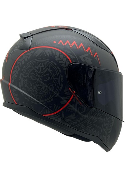 Rapıd 2 Race Takaroa Mat Siyah-Kırmızı Kask Siyah Cam
