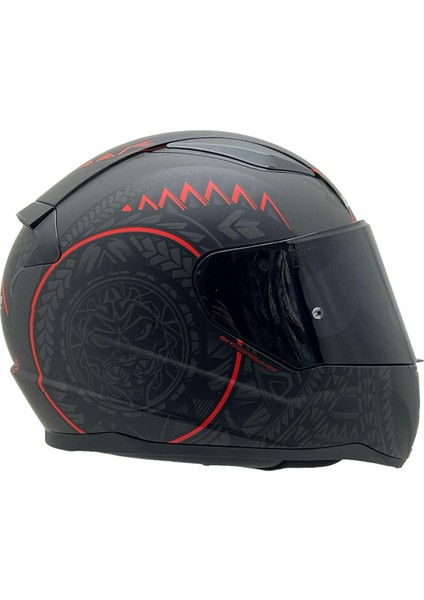 Rapıd 2 Race Takaroa Mat Siyah-Kırmızı Kask Siyah Cam