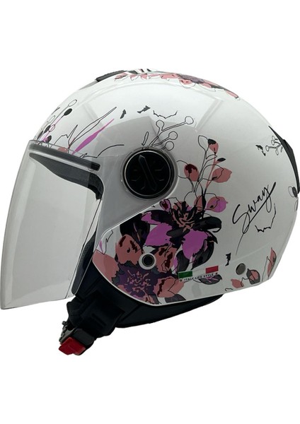 715 Irıs Beyaz-Pembe Kask