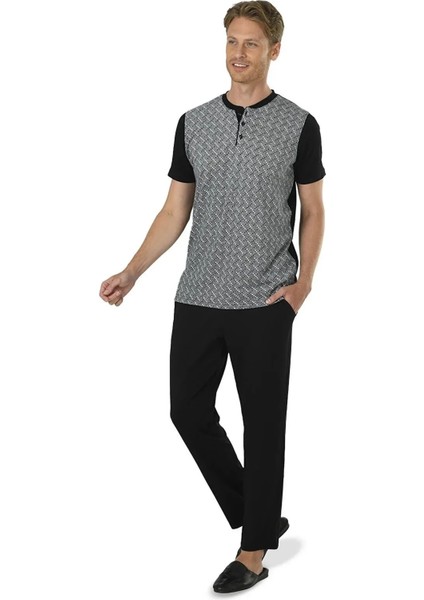 Kısa Kol Yumuşak Dokulu Erkek Pijama Takım 15105