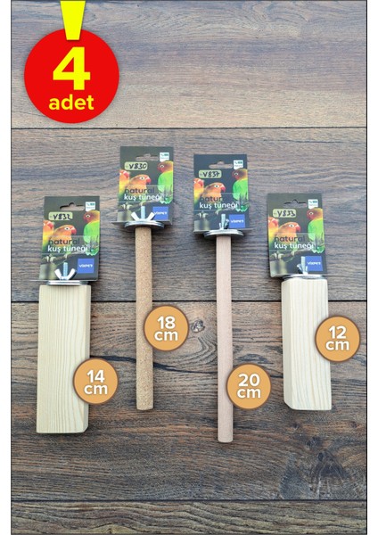 Venty 4 Adet Papağan Tüneği | Muhabbet | Sevda - Cennet | Doğal ve Pedikür Özellikli Tünekler M116