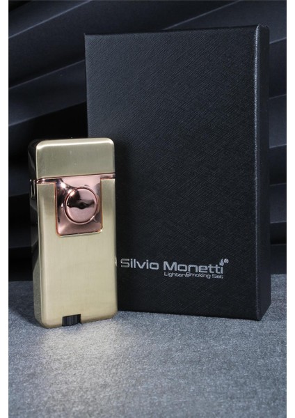 Altın Renk Pürmüzlü ve Alevli Çift Başlıklı Düğmeli Gazlı Çakmak 24CSM868TR03 modelleri