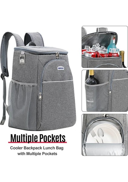 Bej Tarzı 30 Litre 18L L Termal Sırt Çantası Su Geçirmez Kalınlaşmış Soğutucu Çanta Açık Seyahat Büyük Yalıtımlı Çanta Sırt Çantası Buzdolabı Çantası (Yurt Dışından) fiyatları