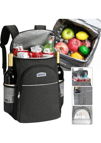 Bej Tarzı 30 Litre 18L L Termal Sırt Çantası Su Geçirmez Kalınlaşmış Soğutucu Çanta Açık Seyahat Büyük Yalıtımlı Çanta Sırt Çantası Buzdolabı Çantası (Yurt Dışından) modelleri