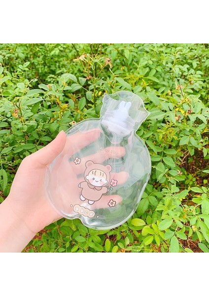 G Tarzı 300 ml Sevimli Şeffaf Sıcak Su Torbası Kadın Taşınabilir Sıcak El Su Dolu Tip Sıcak Su Şişesi Karikatür Pvc Su Geçirmez Buz Torbası (Yurt Dışından)
