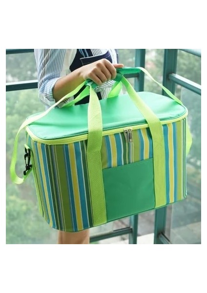 Yeşil Stil 34L Büyük Kapasiteli Soğutucu Çanta 5 Renk Su Geçirmez Oxford Yalıtım Buz Paketi Açık Buzdolabı Çantası (Yurt Dışından)