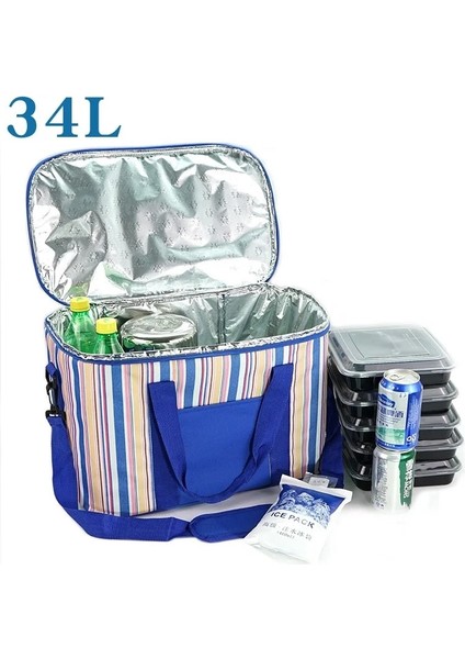 Yeşil Stil 34L Büyük Kapasiteli Soğutucu Çanta 5 Renk Su Geçirmez Oxford Yalıtım Buz Paketi Açık Buzdolabı Çantası (Yurt Dışından) modelleri