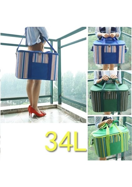 Yeşil Stil 34L Büyük Kapasiteli Soğutucu Çanta 5 Renk Su Geçirmez Oxford Yalıtım Buz Paketi Açık Buzdolabı Çantası (Yurt Dışından) indirimleri