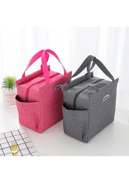 Pembe Tarzı 25X25X14CM Büyük Kapasiteli Soğutucu Çanta Su Geçirmez Oxford Taşınabilir Fermuar Sıcak Öğle Yemeği Çantası Erkekler ve Kadınlar Için Yemek Kabı Gıda Çantası (Yurt Dışından) fırsatları