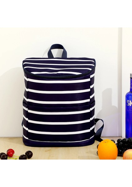 Şerit Stili Soğutucu Sırt Çantası Kadın Yalıtımlı Soğutucu Çanta Termal Gıda Öğle Yemeği Erkekler Büyük Naylon Leopar Su Geçirmez Sızdırmaz Taşınabilir Seyahat Kutuları (Yurt Dışından)