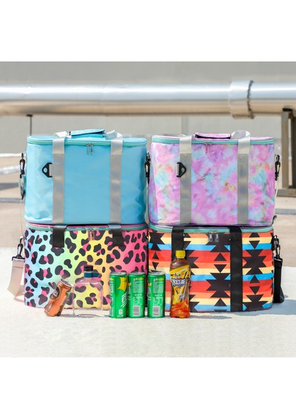 Pembe Tarzı Soğutucu Omuzdan Askili Çanta Kadın Yalıtımlı Serin Kutu Termal Yiyecek Çantası Erkekler Büyük Leopar Su Geçirmez Sızdırmaz Taşınabilir Seyahat Yeniden Kullanılabilir (Yurt Dışından) fiyatları