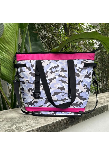 Kamuflaj Tarzı Çok Fonksiyonlu Su Geçirmez Soğutucu Çanta Leopar Soğutucu 2 Askılı Termal Yalıtımlı Taze Gıda Crossbody Soğutucu Çanta (Yurt Dışından)