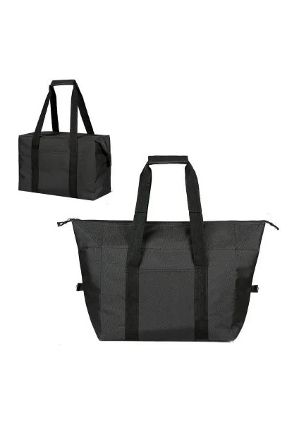 Siyah Stil 39X19X27CM Büyük Soğutucu Çanta Termal Yalıtımlı Öğle Yemeği Kutusu Buz Bira Şarap Barbekü Kamp Gıda Taze Saklama Kabı Çanta Ürünleri (Yurt Dışından)
