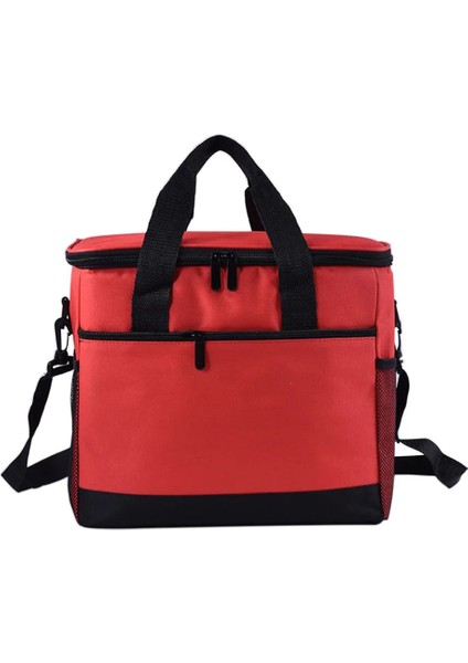 Kırmızı Stil 17L Yalıtımlı Soğutucu Çanta Gıda Depolama Amping Yeniden Kullanılabilir Açık Hava Etkinlikleri Kayışlı Sıcak ve Soğuk Taşınabilir Büyük Kapasiteli (Yurt Dışından)