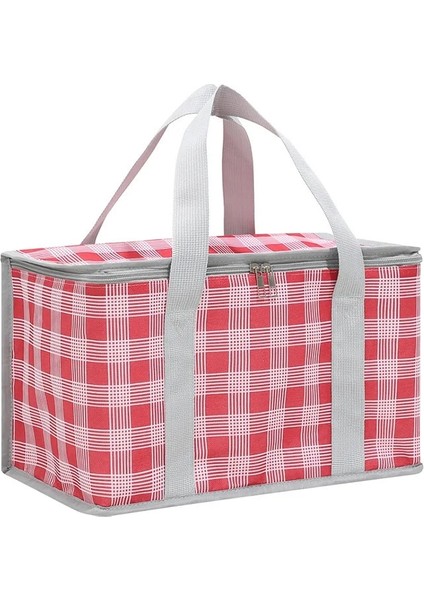 Kırmızı Stil L-20X20X35CM Termal Yalıtımlı Çanta Içecek Bira Restoran Teslimat Soğutucu Çanta Pasta Kek Konteyner Ofis Yemek Kabı Ev Çantası (Yurt Dışından)