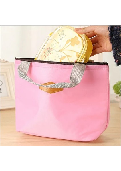 Pembe Tarzı Sıcak Yalıtımlı Folyo Alüminyum Soğutucu Termal Öğle Yemeği Çantası Su Geçirmez Seyahat Çantası Moda 4 Şeker Renkler (Yurt Dışından) indirimleri