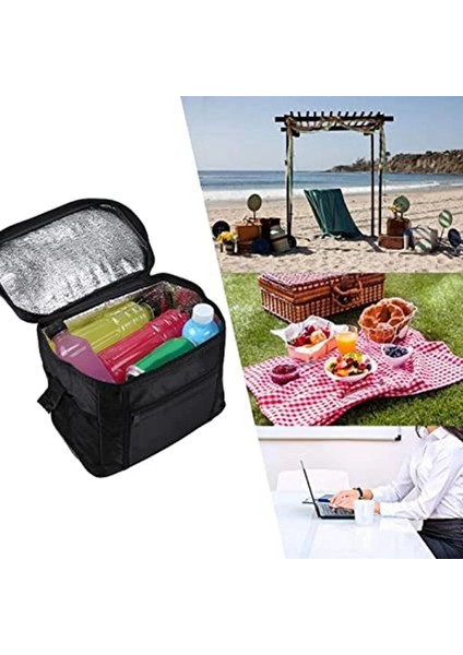 Siyah Stil Alüminyum Folyo Oxford Kumaş Buz Torbası Soğuk Yalıtım Çantası Yalıtım Çantası Paket Servis Teslimatı 10L (Yurt Dışından) fırsatları