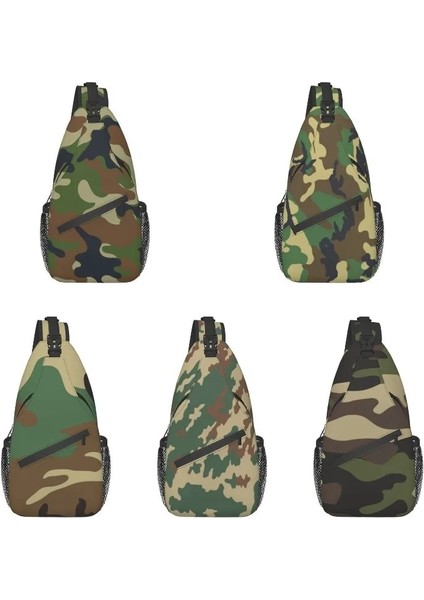 No.18 Stili 39X19X9CM Kamuflaj Sling Göğüs Crossbody Çanta Erkekler Moda Seyahat Için Askeri Camo Omuz Sırt Çantası (Yurt Dışından) fiyatları