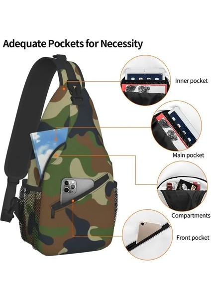 No.18 Stili 39X19X9CM Kamuflaj Sling Göğüs Crossbody Çanta Erkekler Moda Seyahat Için Askeri Camo Omuz Sırt Çantası (Yurt Dışından) indirimleri