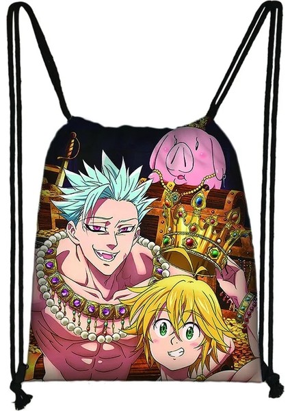 No.20 Tarzı Anime Yedi Ölümcül Çocuklar Ipli Çanta Erkek Kadın Öğrenci Alışveriş Okul Seyahat Parti Çantaları Doğum Günü Hediyeleri (Yurt Dışından)
