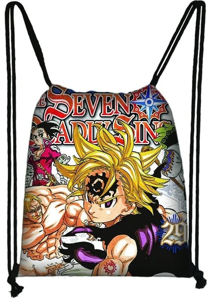 No.20 Tarzı Anime Yedi Ölümcül Çocuklar Ipli Çanta Erkek Kadın Öğrenci Alışveriş Okul Seyahat Parti Çantaları Doğum Günü Hediyeleri (Yurt Dışından) modelleri