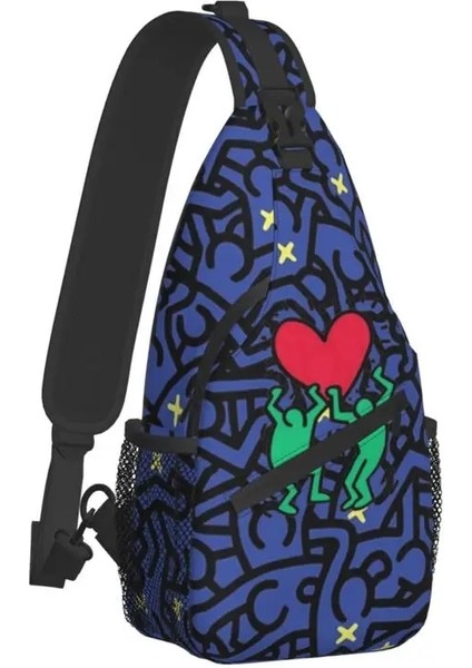No.15 Tarzı 39X19X9CM Özel Sokak Sanatı Aşk Tek Kollu Çanta Erkekler Için Geometrik Soyut Haring Omuz Crossbody Göğüs Sırt Çantası Seyahat Yürüyüş Sırt Çantası (Yurt Dışından) modelleri