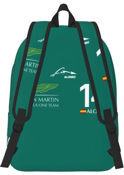 No.2 Tarzı 31X16X45CM Fernando Alonso 14 Aston Martin Seyahat Kanvas Sırt Çantası Erkek Kadın Okul Dizüstü Sırt Çantası Üniversite Öğrencisi Sırt Çantası Çanta (Yurt Dışından)