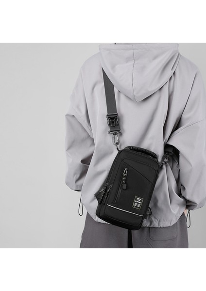 Siyah Stil Erkekler Sling Sırt Çantası Çapraz Vücut Göğüs Omuz Çantası Sırt Çantası USB Şarj Portu ile Seyahat Naylon Erkek Küçük Sırt Çantası Postacı Çantası (Yurt Dışından) indirimleri