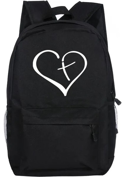 Q00061-TBBU-G Stili Isa Çapraz Aşk Baskı Moda Sırt Çantaları Hıristiyan Kadın Seyahat Sırt Çantası Kadın Omuz Çantaları Genç Kızlar Için Yeni Okul Çantası (Yurt Dışından) indirimleri
