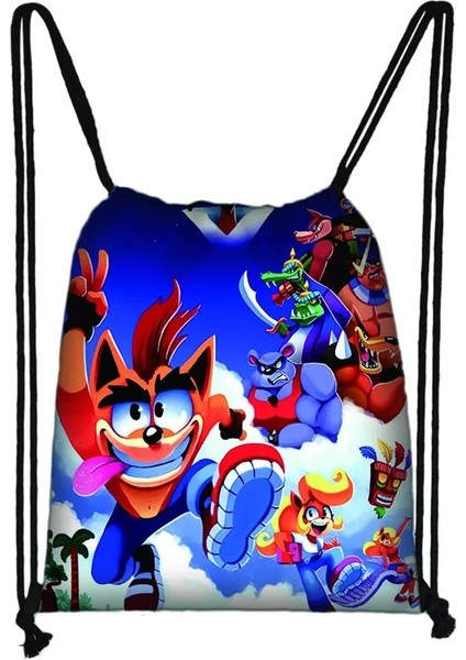 No.9 Stili Game Crash Bandicoot Ipli Çanta Günlük Rahat Çanta Erkek Kız Sırt Çantası Ipli Çanta Saklama Çantası Alışveriş Plaj Çantaları (Yurt Dışından)