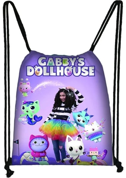 No.4 Stili Karikatür Gabby Ipli Çanta Genç Kız Erkek Sırt Çantası Öğrenci Günlük Rahat Sırt Çantası Ipli Çanta Saklama Torbaları (Yurt Dışından)
