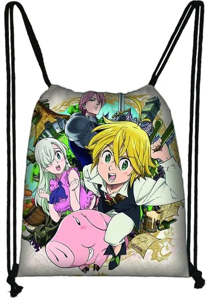 No.22 Tarzı Anime Yedi Ölümcül Çocuklar Ipli Çanta Erkek Kadın Öğrenci Alışveriş Okul Seyahat Parti Çantaları Doğum Günü Hediyeleri (Yurt Dışından) fırsatları
