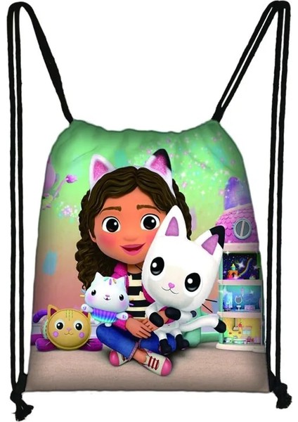 No.4 Stili Karikatür Gabby Ipli Çanta Genç Kız Erkek Sırt Çantası Öğrenci Günlük Rahat Sırt Çantası Ipli Çanta Saklama Torbaları (Yurt Dışından) indirimleri