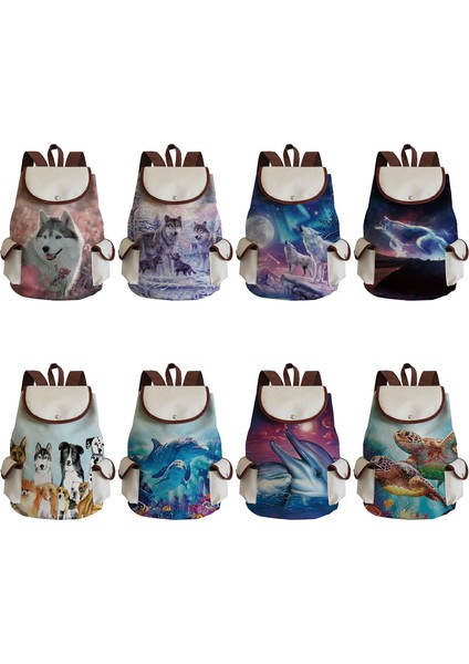 SJ3205 Tarzı Tiki Tarzı Yeniden Kullanılabilir Büyük Kapasiteli Taşınabilir Kadın Sırt Çantaları Güzel Keten Sırt Çantası Baskı Çanta Sevimli Hayvan Okul Kitap Çantası (Yurt Dışından) fırsatları