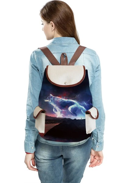 SJ3205 Tarzı Tiki Tarzı Yeniden Kullanılabilir Büyük Kapasiteli Taşınabilir Kadın Sırt Çantaları Güzel Keten Sırt Çantası Baskı Çanta Sevimli Hayvan Okul Kitap Çantası (Yurt Dışından) indirimleri