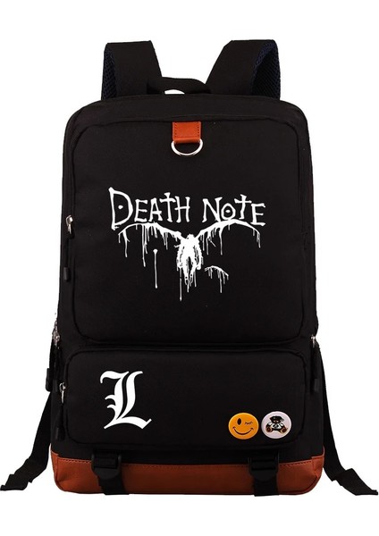 No.4 Stili Death Note Sırt Çantası Erkek Kız Seyahat Omuz Sırt Çantası Cosplay Erkek Kadın Büyük Kapasiteli Günlük Sırt Çantası Mochila (Yurt Dışından)