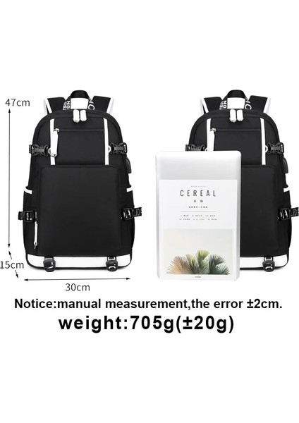 No.11 Tarzı Sıcak Siyah Yonca Sırt Çantası Genç Erkek Kız Okul Çantası Çok Fonksiyonlu USB Şarj Çantası Unisex Seyahat Laptop Çantası Sırt Çantası Mochila (Yurt Dışından) fiyatları