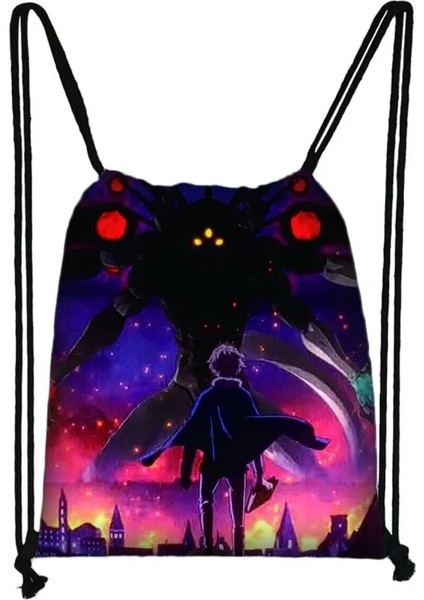 No.27 Tarzı Anime Siyah Yonca Ipli Çanta Sırt Çantası Günlük Rahat Erkek Kız Sırt Çantası Ipli Çanta Saklama Çantası Alışveriş Plaj Çantaları (Yurt Dışından)