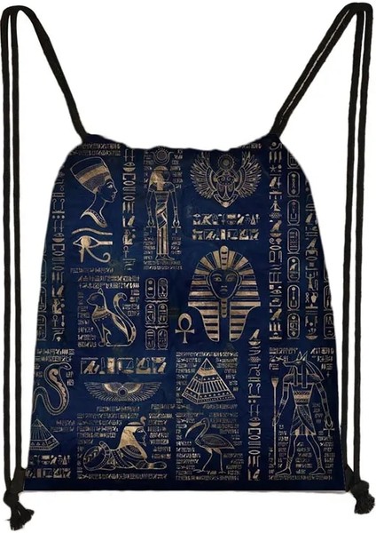 SKDAIJIXXS08 Stili Mısır Sanat Baskı Sırt Çantası Mısır Firavunu Anubis Ipli Çanta Seyahat Kadınlar Için Rahat Omuz Çantaları Gizli Sakli Konusmalar Ayakkabı Tutucu (Yurt Dışından)