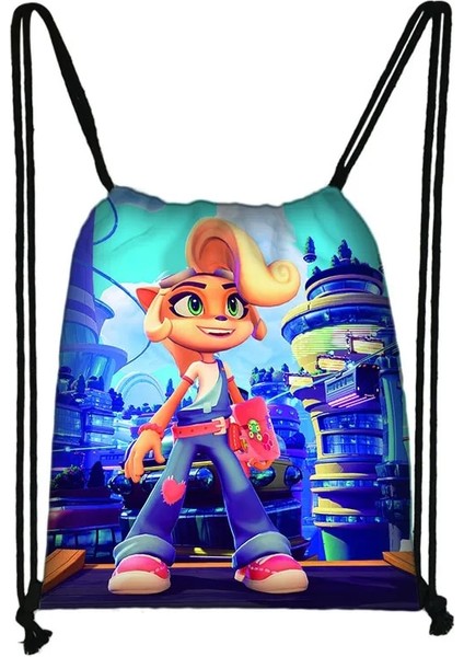 No.3 Tarzı Game Crash Bandicoot Ipli Çanta Günlük Rahat Çanta Erkek Kız Sırt Çantası Ipli Çanta Saklama Çantası Alışveriş Plaj Çantaları (Yurt Dışından)