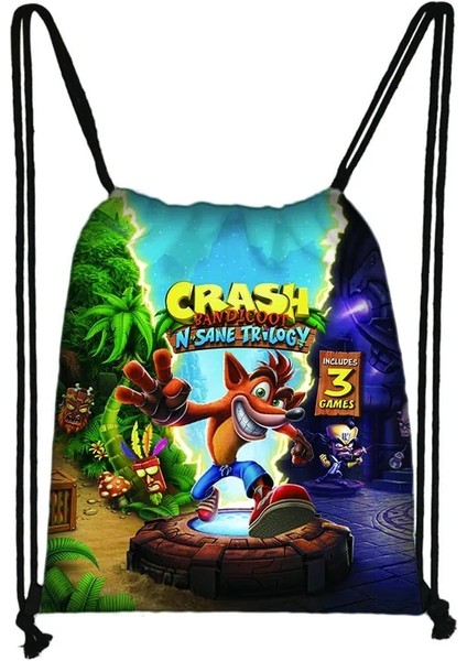 No.3 Tarzı Game Crash Bandicoot Ipli Çanta Günlük Rahat Çanta Erkek Kız Sırt Çantası Ipli Çanta Saklama Çantası Alışveriş Plaj Çantaları (Yurt Dışından)