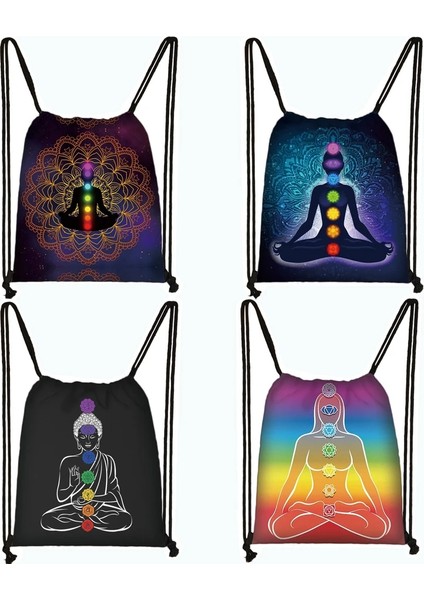 SKD7MAI03CW Stili Yedi Çakra Meditasyon Buda Sırt Çantası Kadın Ipli Çanta Budizm Mandala Saklama Torbaları Seyahat Kızlar Için Ayakkabı Kitap Çantası (Yurt Dışından) fiyatları