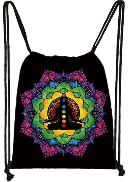 SKD7MAI03CW Stili Yedi Çakra Meditasyon Buda Sırt Çantası Kadın Ipli Çanta Budizm Mandala Saklama Torbaları Seyahat Kızlar Için Ayakkabı Kitap Çantası (Yurt Dışından) fırsatları