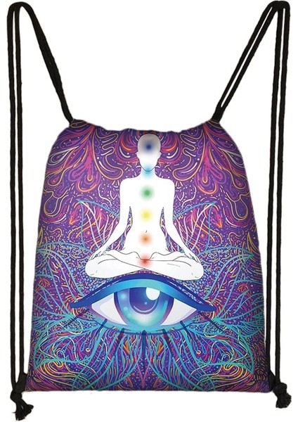 SKD7MAI03CW Stili Yedi Çakra Meditasyon Buda Sırt Çantası Kadın Ipli Çanta Budizm Mandala Saklama Torbaları Seyahat Kızlar Için Ayakkabı Kitap Çantası (Yurt Dışından) indirimleri
