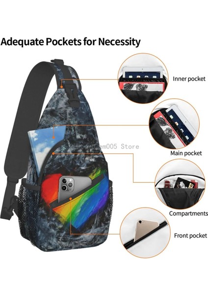 No.5 Tarzı 39X19X9CM Gökkuşağı Gurur Bayrağı Sling Crossbody Göğüs Çanta Erkekler Omuz Sırt Çantası Yürüyüş Için (Yurt Dışından)