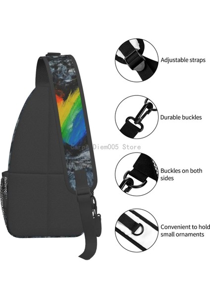 No.5 Tarzı 39X19X9CM Gökkuşağı Gurur Bayrağı Sling Crossbody Göğüs Çanta Erkekler Omuz Sırt Çantası Yürüyüş Için (Yurt Dışından)
