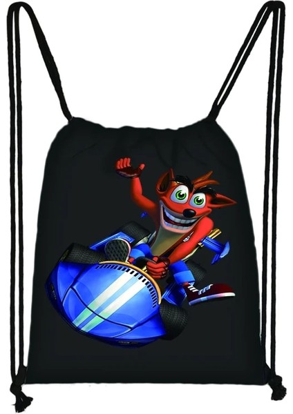 No.21 Stili Game Crash Bandicoot Ipli Çanta Günlük Rahat Çanta Erkek Kız Sırt Çantası Ipli Çanta Saklama Çantası Alışveriş Plaj Çantaları (Yurt Dışından)