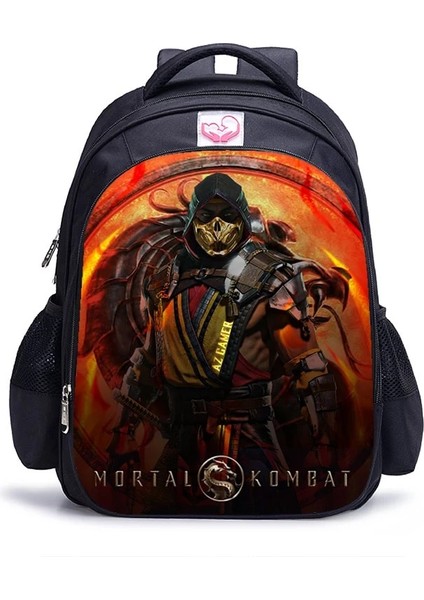 No.12 Tarzı Mortal Kombat Kitap Sırt Çantası Öğrenci Okul Çantası Genç Erkek Kız Omuz Çantaları Ortopedik Koleji Mochila (Yurt Dışından)