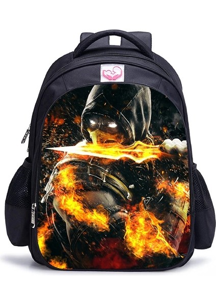 No.12 Tarzı Mortal Kombat Kitap Sırt Çantası Öğrenci Okul Çantası Genç Erkek Kız Omuz Çantaları Ortopedik Koleji Mochila (Yurt Dışından) modelleri