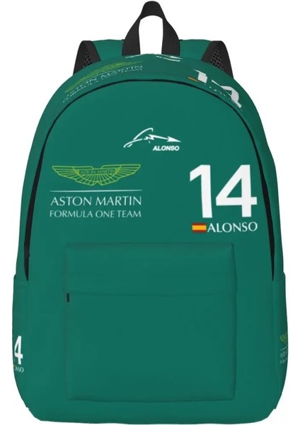 No.5 Tarzı 30X14X40CM Fernando Alonso 14 Tuval Sırt Çantaları Erkekler Kadınlar Için Su Geçirmez Okul Koleji Aston Martin Çanta Baskı Sırt Çantası (Yurt Dışından)